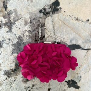 Hot Pink Flower Petal Evening Bag/Clutch
